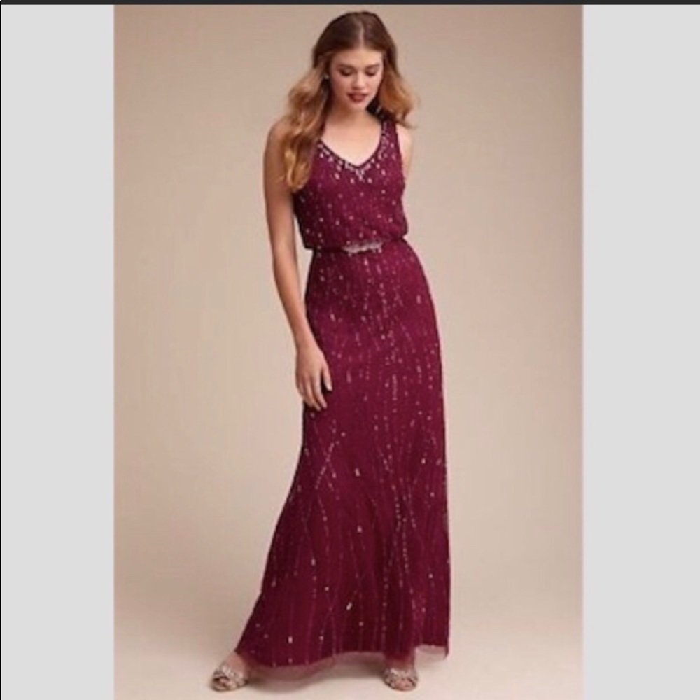 BHLDN Red Wine Brooklyn Bridesmaid Dress